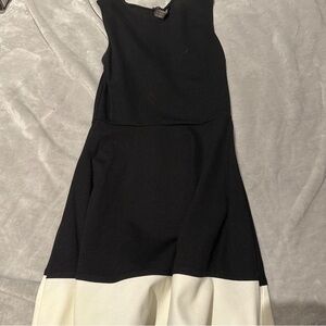 Black and White Sleeveless Dress